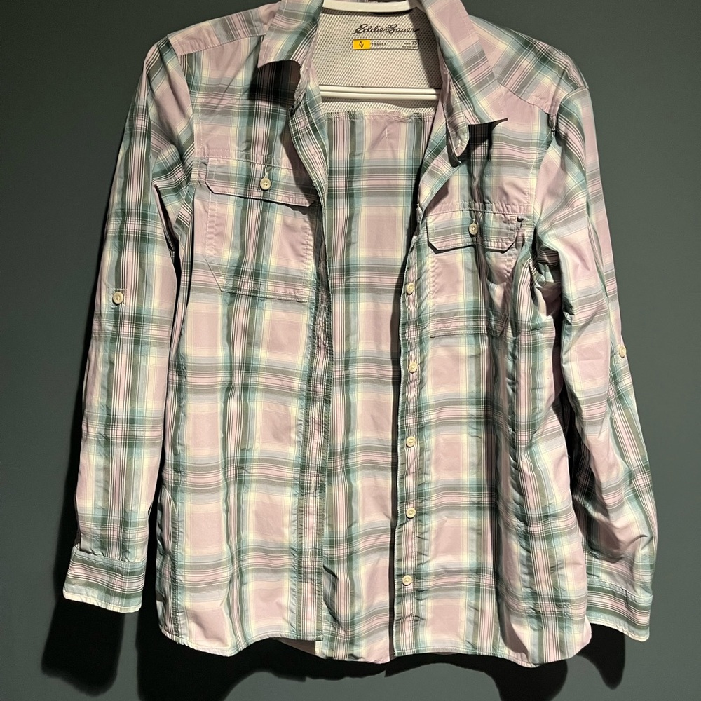 Eddie Bauer Plaid Button-Up Hiking Shirt